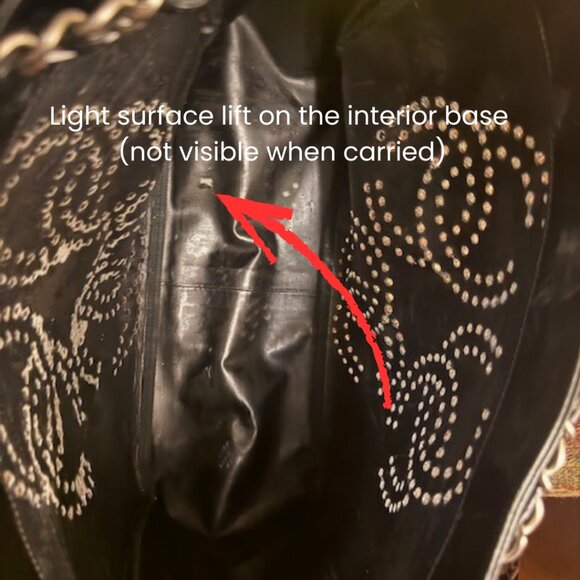 Chanel Patent Leather Chain Tote  and Pouch– “Pancing Triple Coco Mark” – Black - Picture 11 of 12